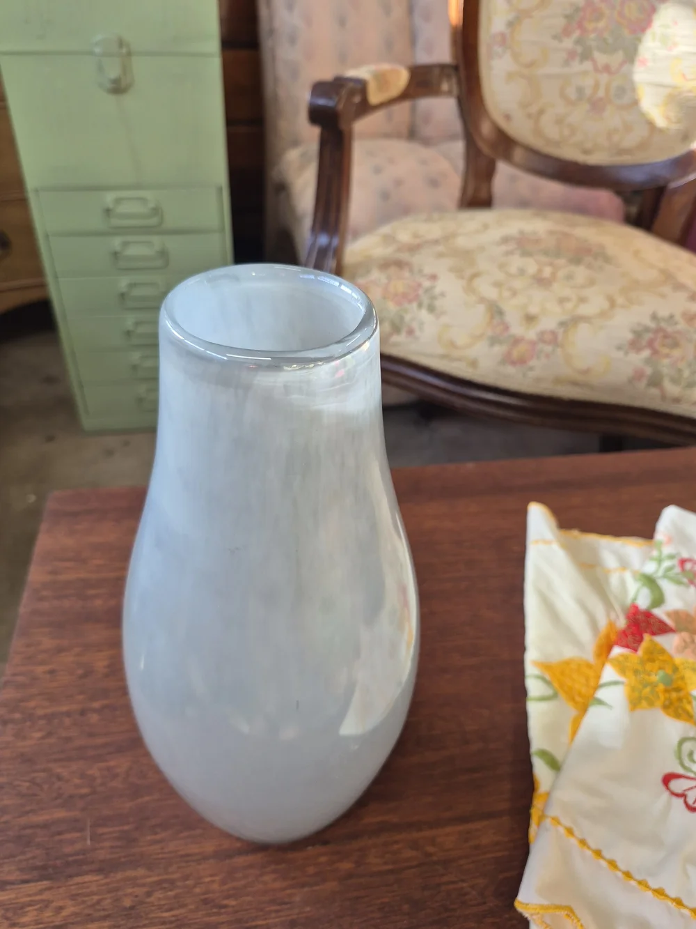 West Elm Gray Iridescent Ceramic Vase
